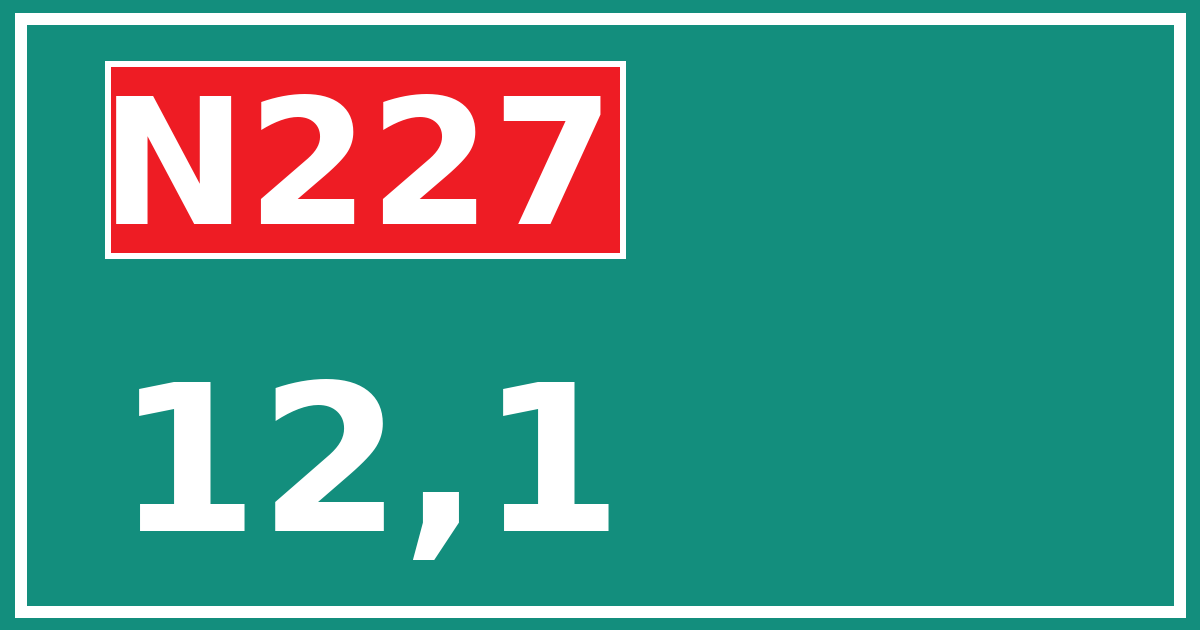 Hectometerbord N227 12,1