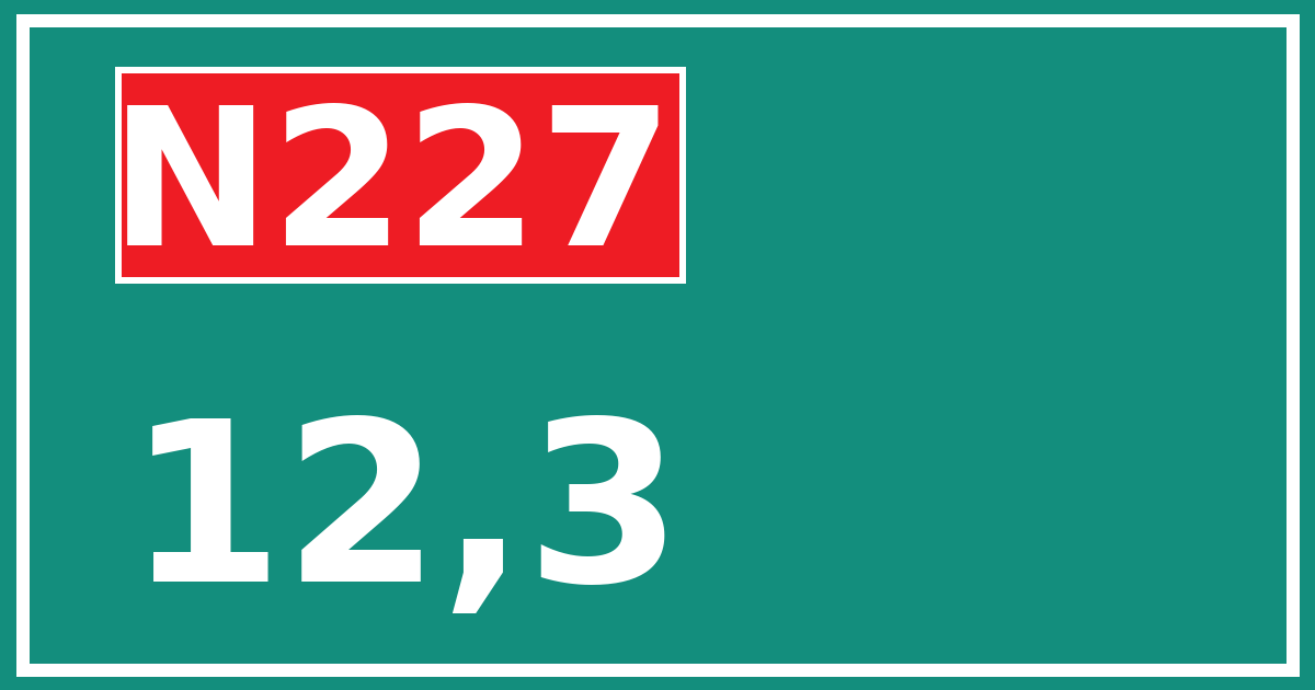 Hectometerbord N227 12,3