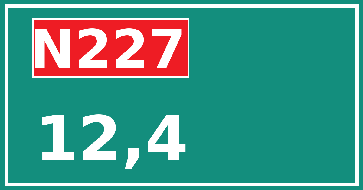 Hectometerbord N227 12,4