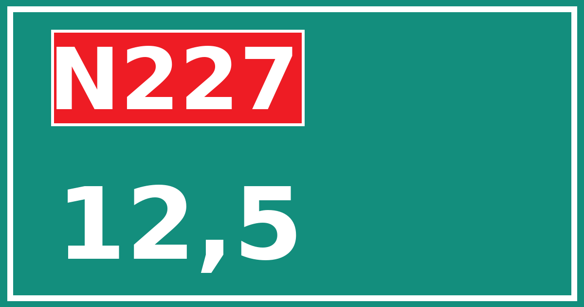 Hectometerbord N227 12,5