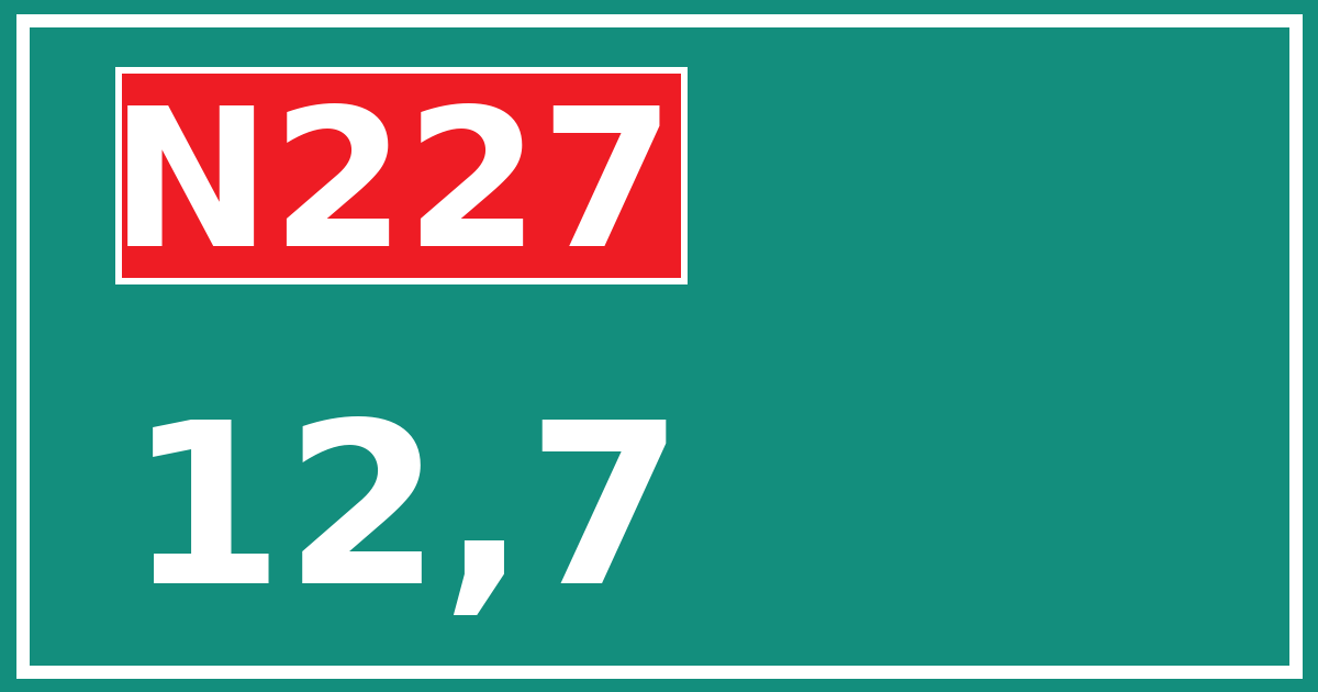 Hectometerbord N227 12,7