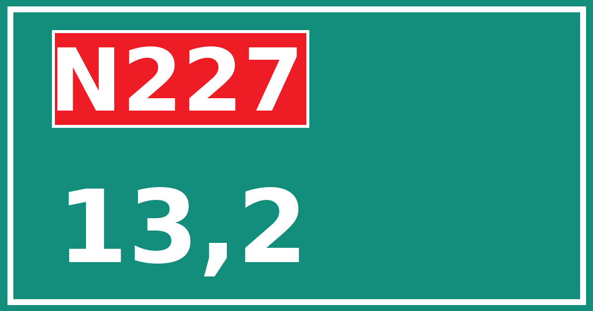 Hectometerbord N227 13,2
