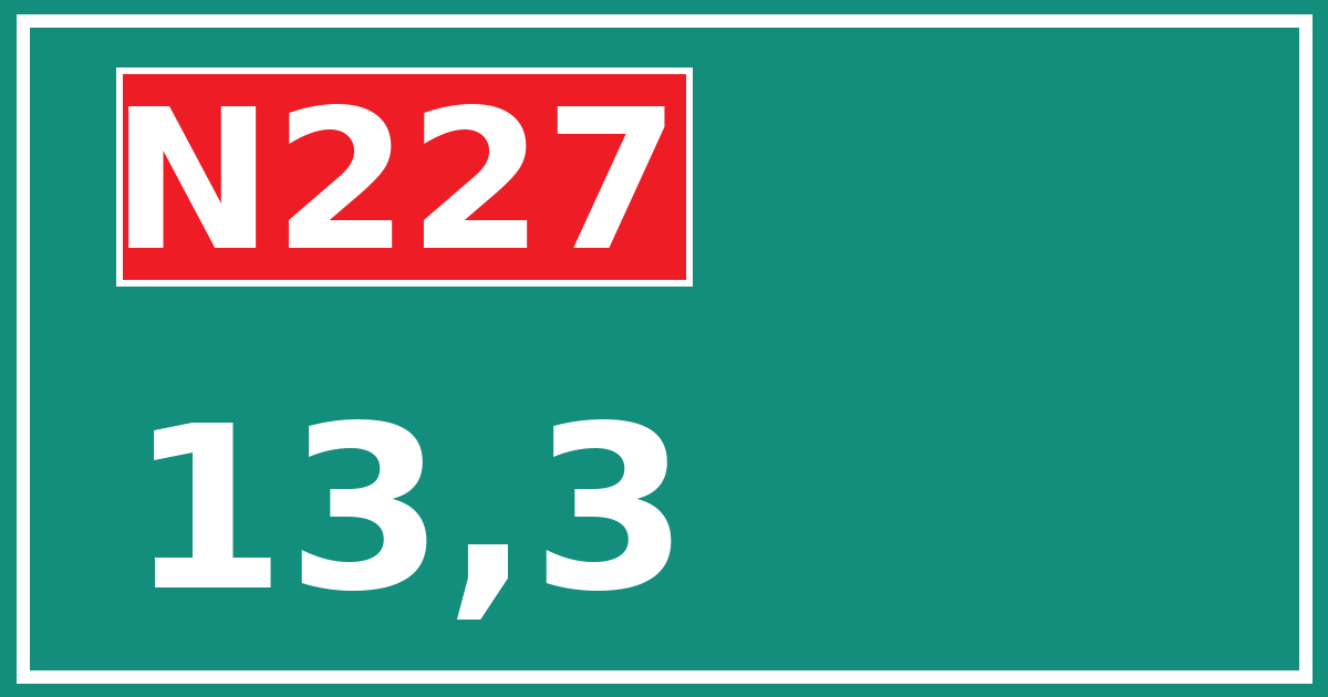 Hectometerbord N227 13,3