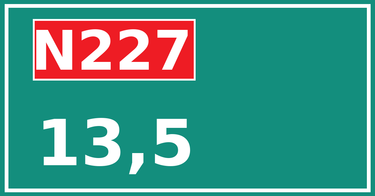 Hectometerbord N227 13,5