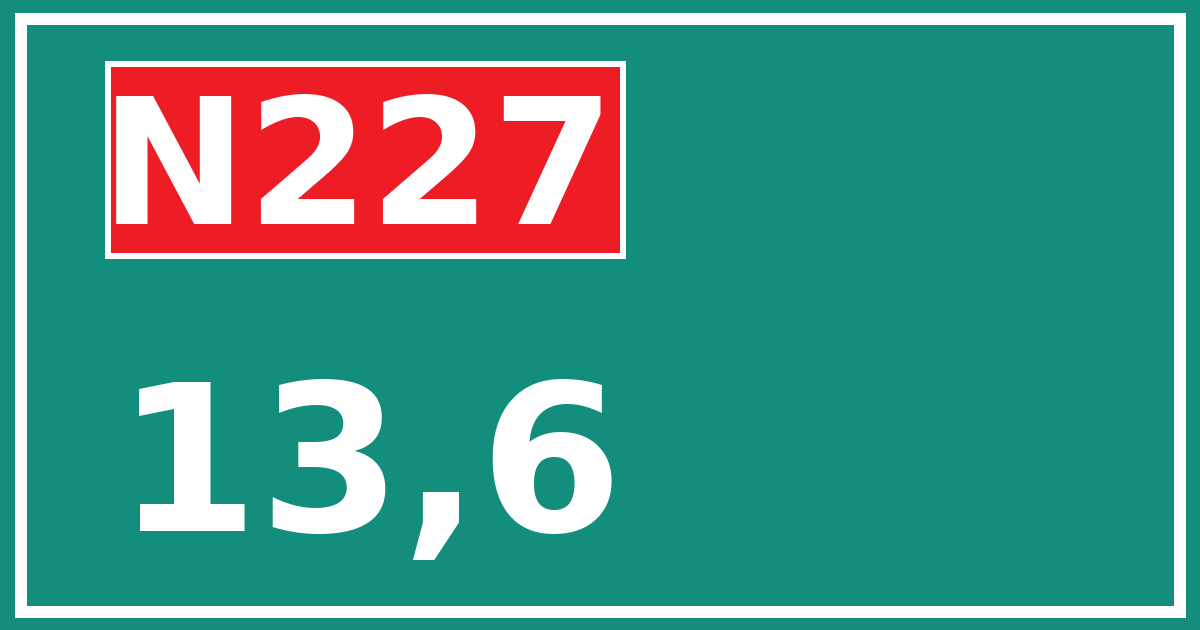 Hectometerbord N227 13,6