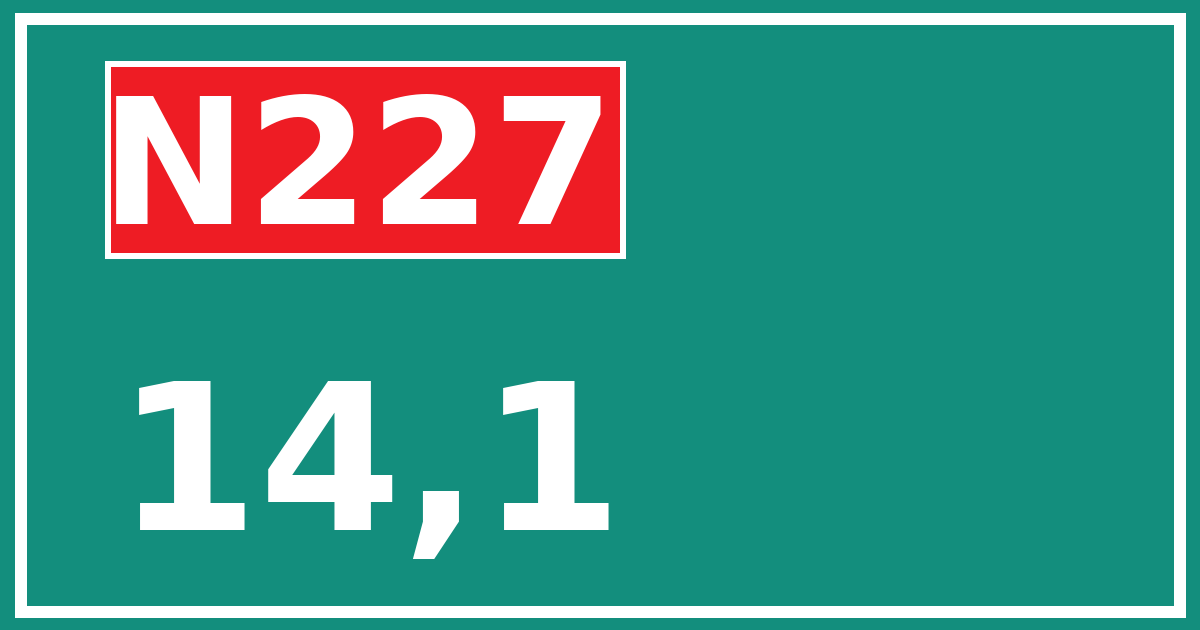 Hectometerbord N227 14,1