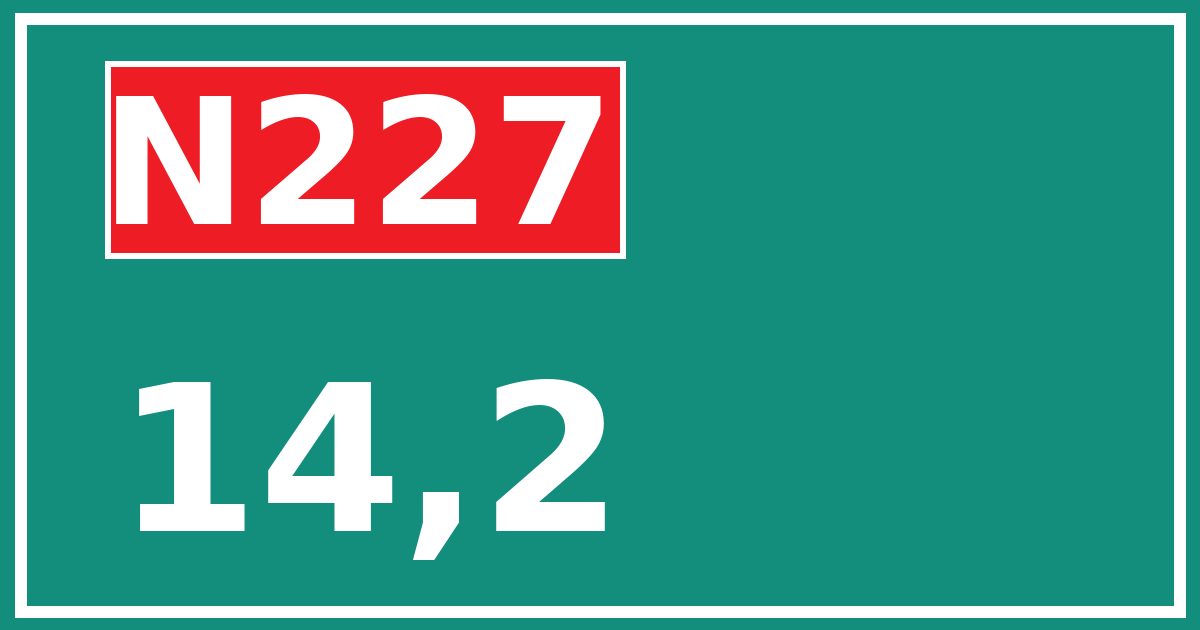 Hectometerbord N227 14,2
