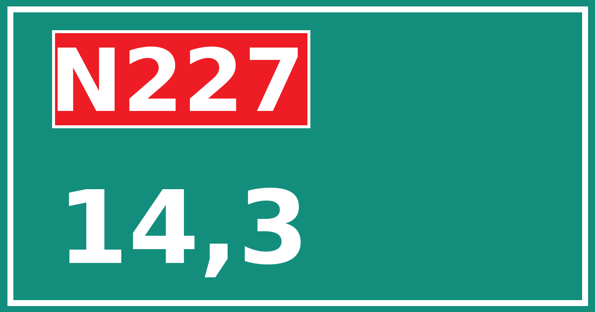 Hectometerbord N227 14,3