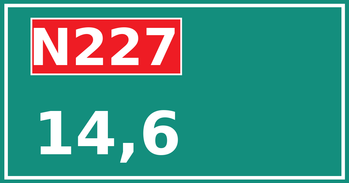 Hectometerbord N227 14,6