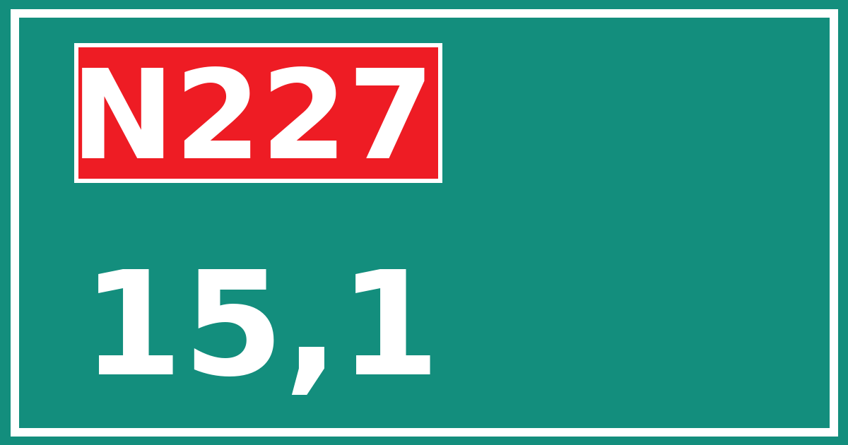 Hectometerbord N227 15,1