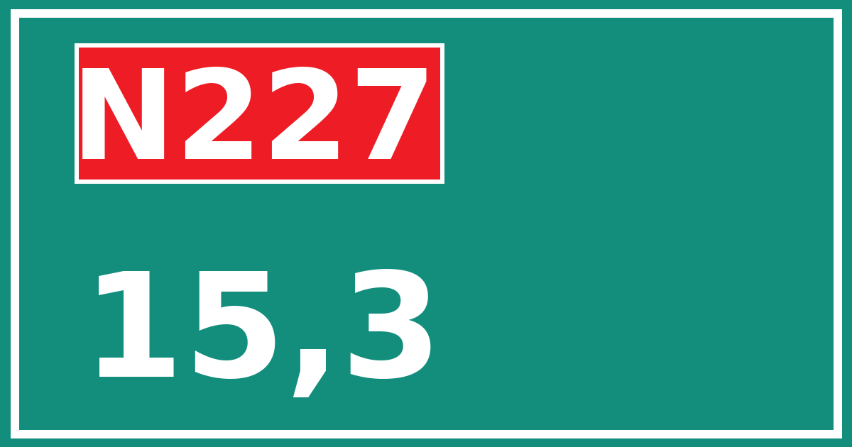 Hectometerbord N227 15,3