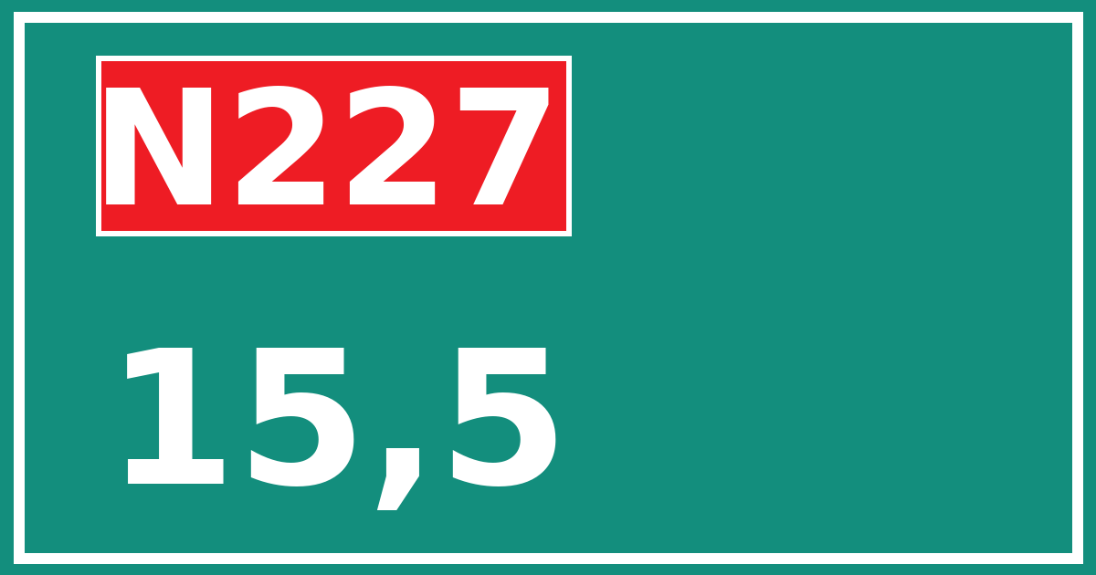 Hectometerbord N227 15,5