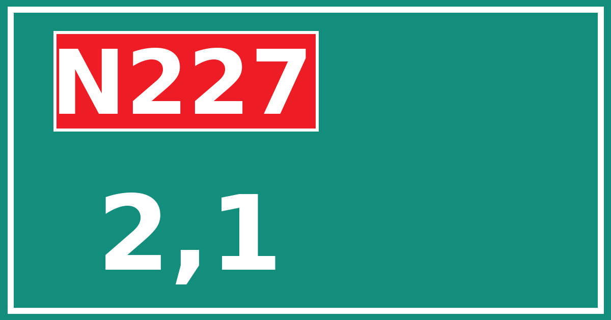 Hectometerbord N227 2,1