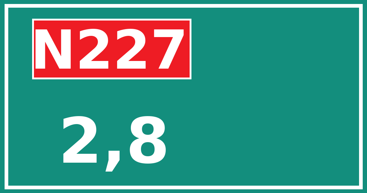 Hectometerbord N227 2,8
