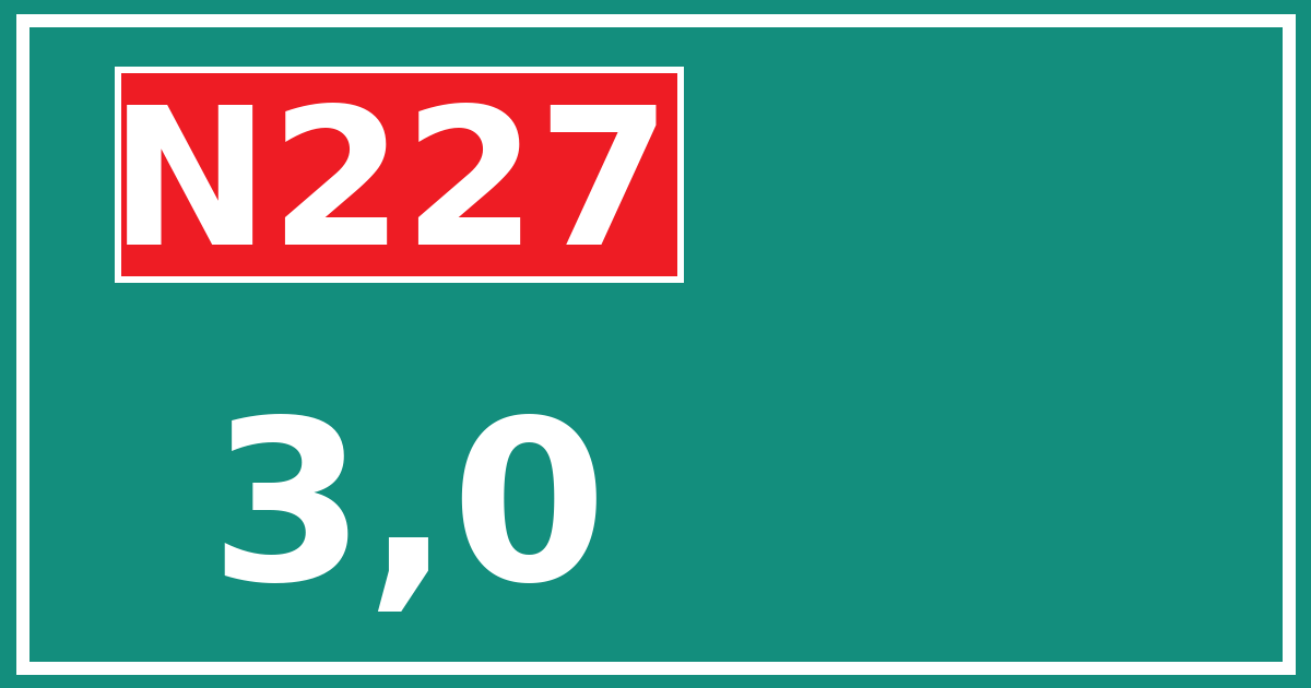 Hectometerbord N227 3,0