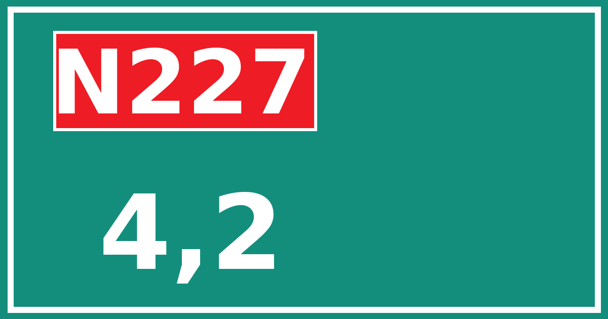 Hectometerbord N227 4,2