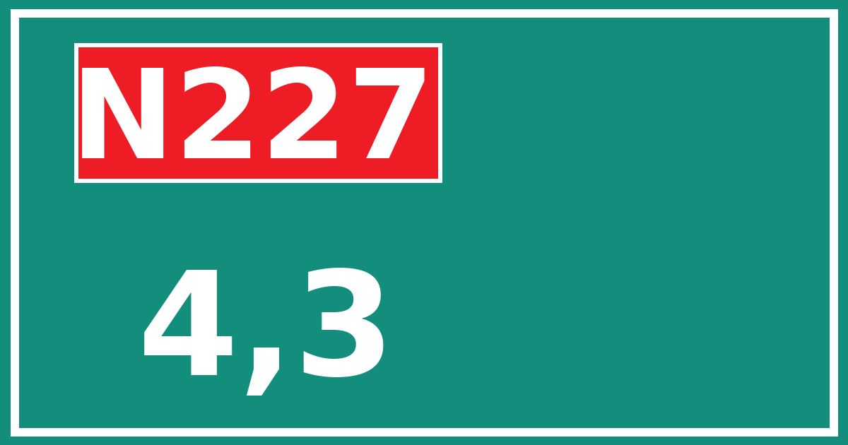 Hectometerbord N227 4,3