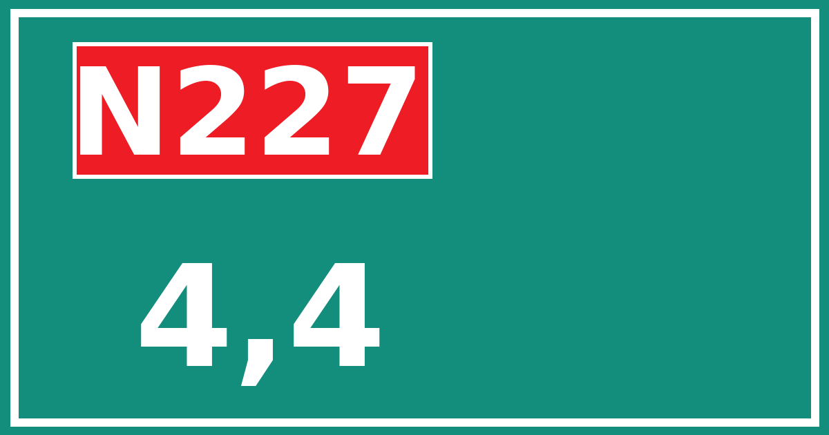 Hectometerbord N227 4,4