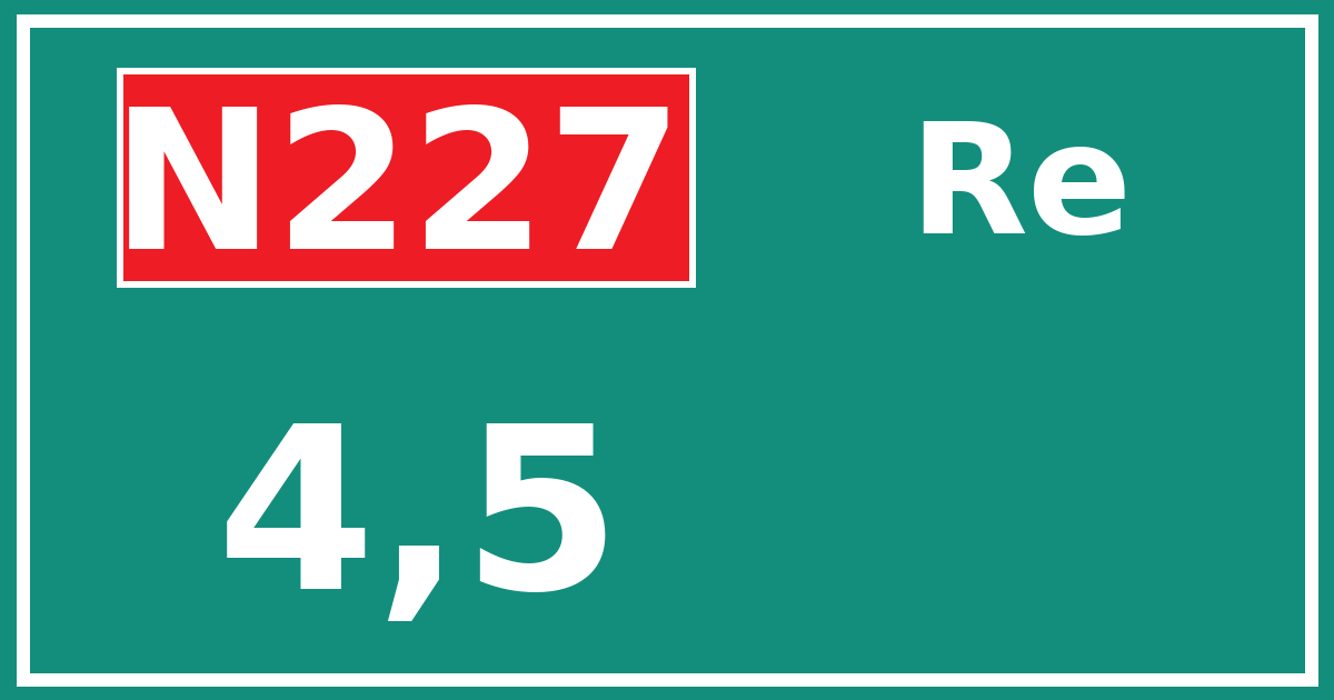 Hectometerbord N227 4,5 zijde Re