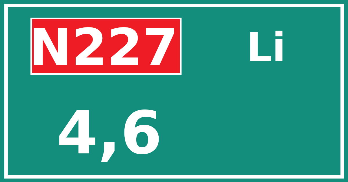 Hectometerbord N227 4,6 zijde Li