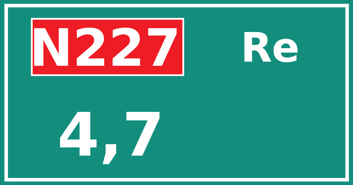 Hectometerbord N227 4,7 zijde Re