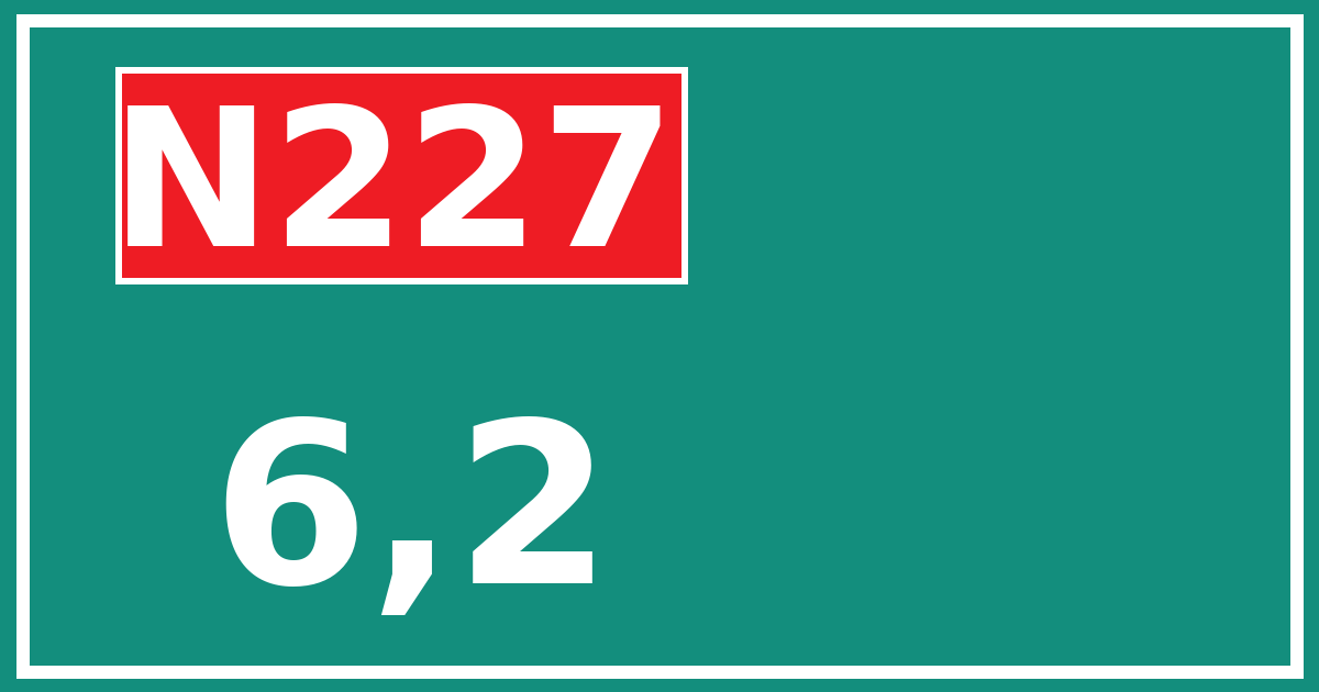 Hectometerbord N227 6,2