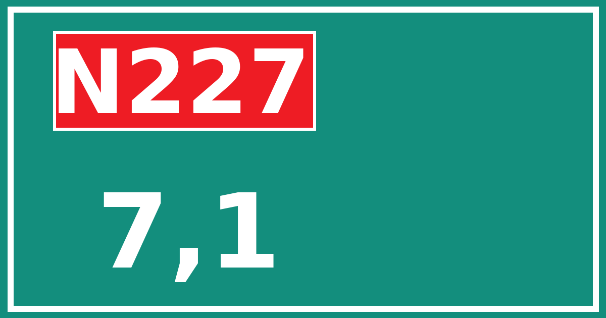 Hectometerbord N227 7,1