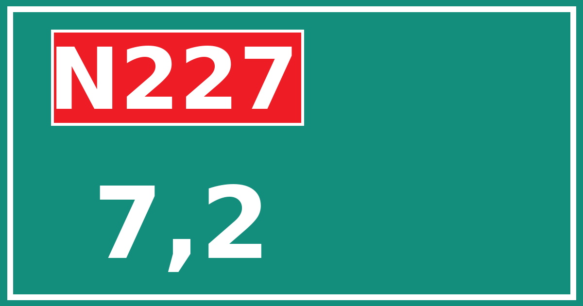Hectometerbord N227 7,2