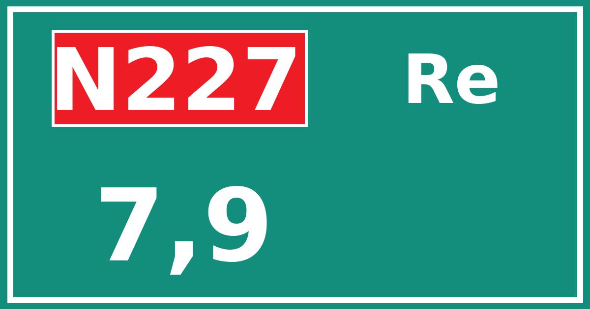 Hectometerbord N227 7,9 zijde Re