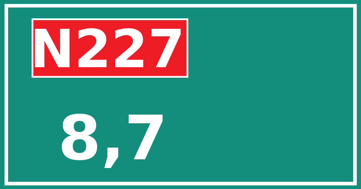 Hectometerbord N227 8,7