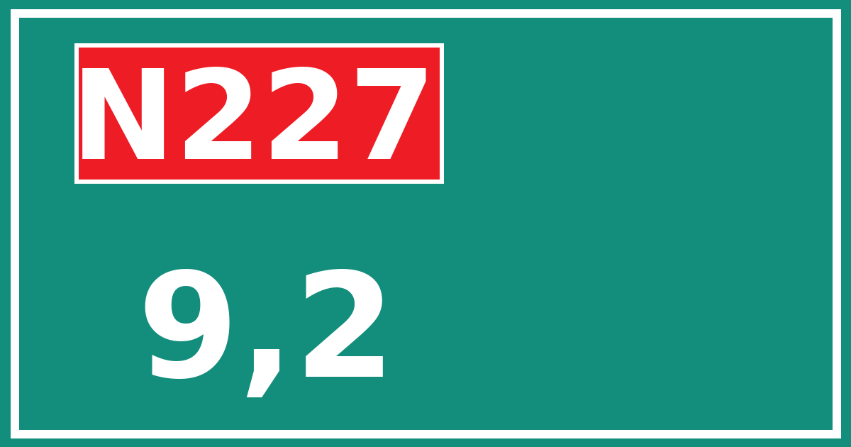Hectometerbord N227 9,2