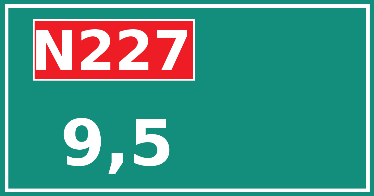 Hectometerbord N227 9,5