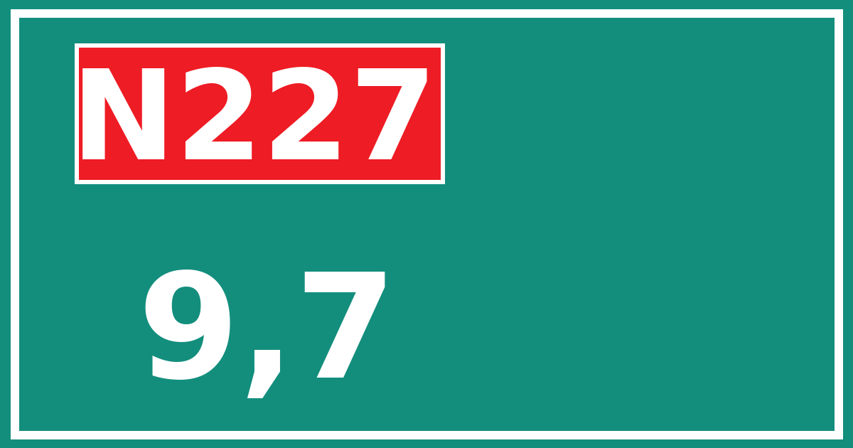 Hectometerbord N227 9,7