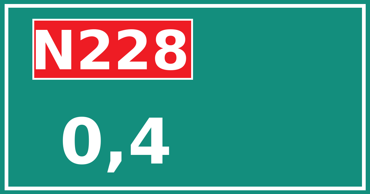 Hectometerbord N228 0,4