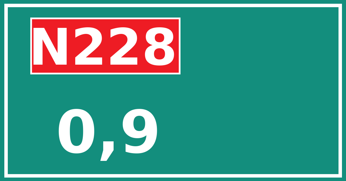 Hectometerbord N228 0,9