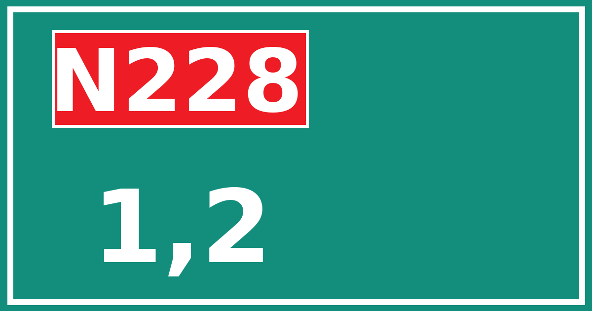 Hectometerbord N228 1,2
