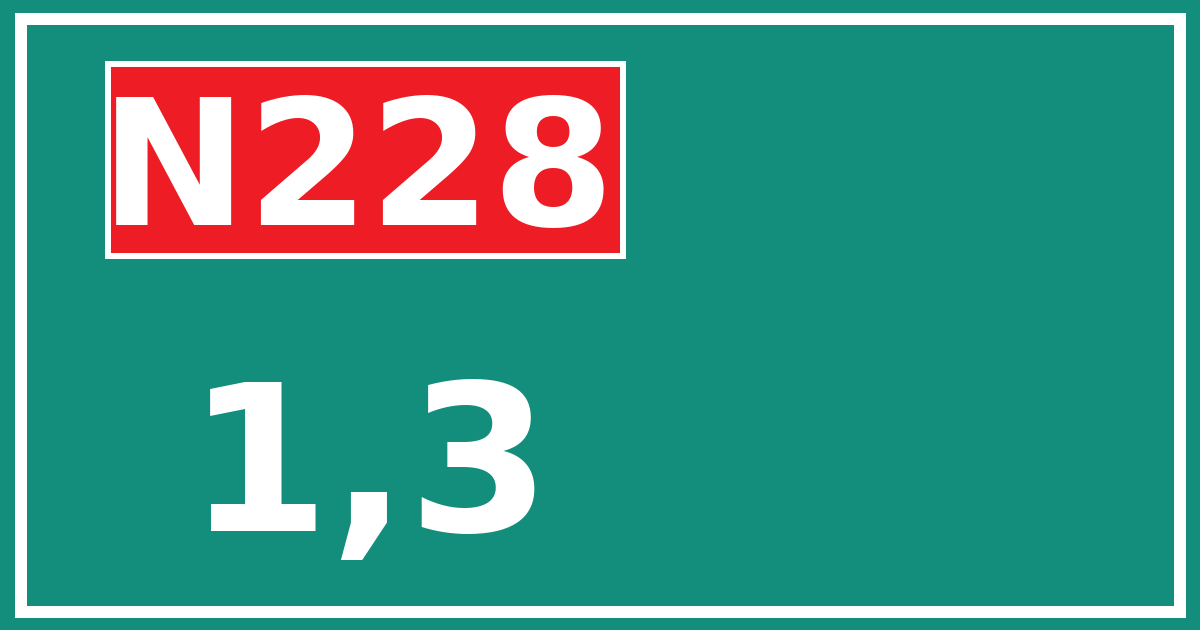 Hectometerbord N228 1,3