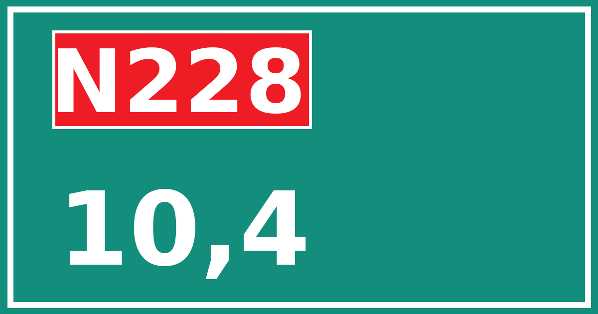 Hectometerbord N228 10,4