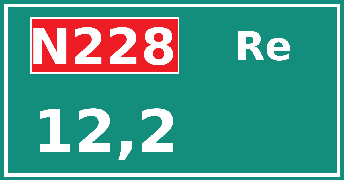 Hectometerbord N228 12,2 zijde Re