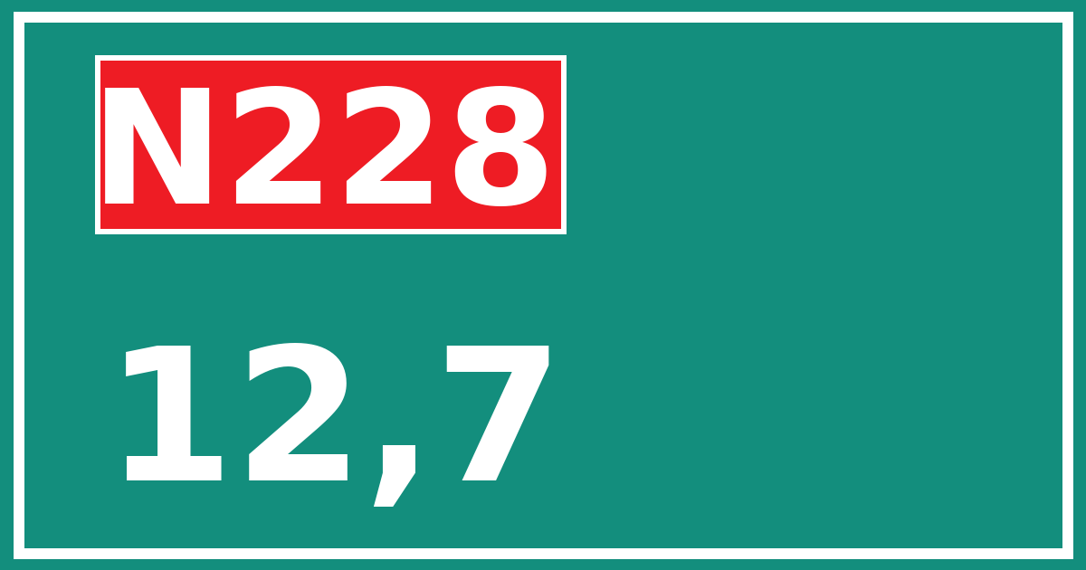 Hectometerbord N228 12,7