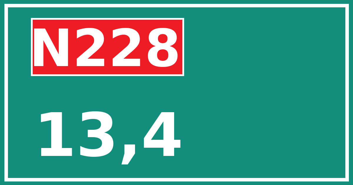 Hectometerbord N228 13,4