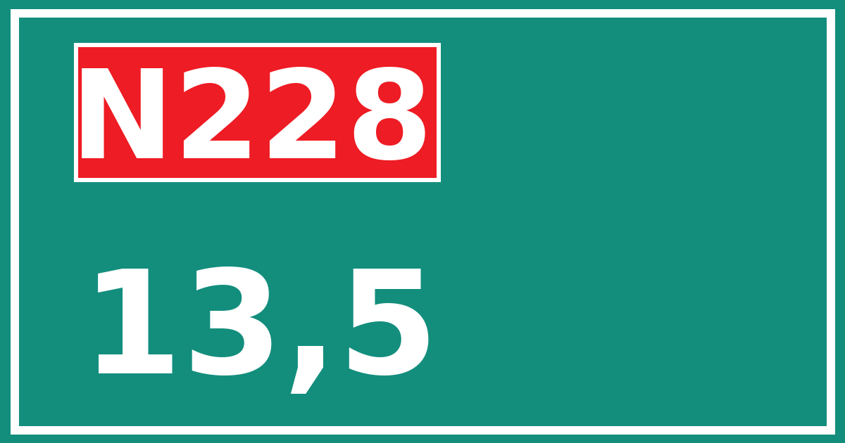 Hectometerbord N228 13,5