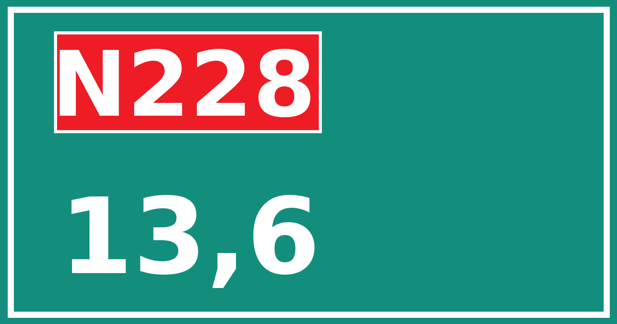 Hectometerbord N228 13,6