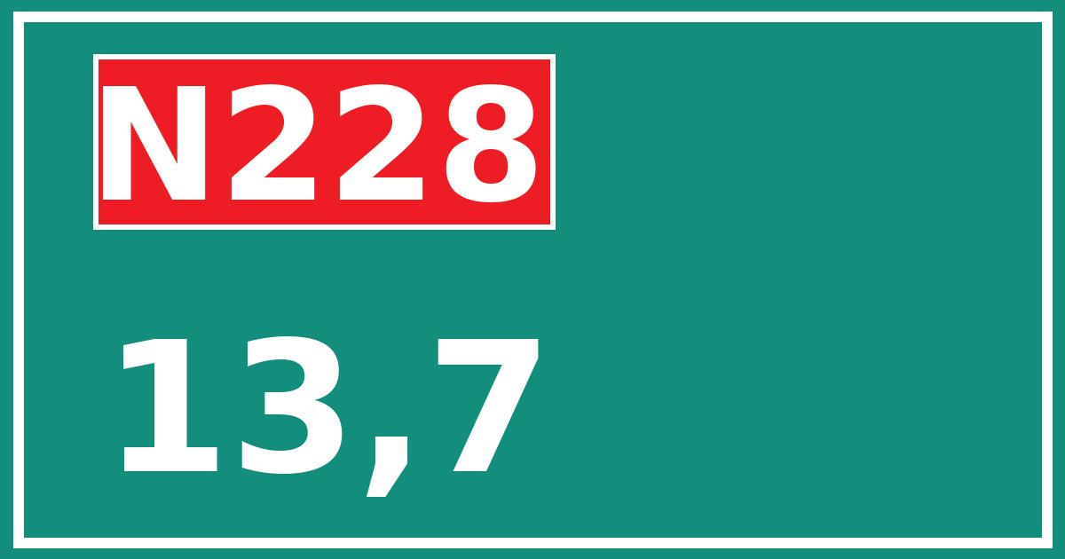 Hectometerbord N228 13,7