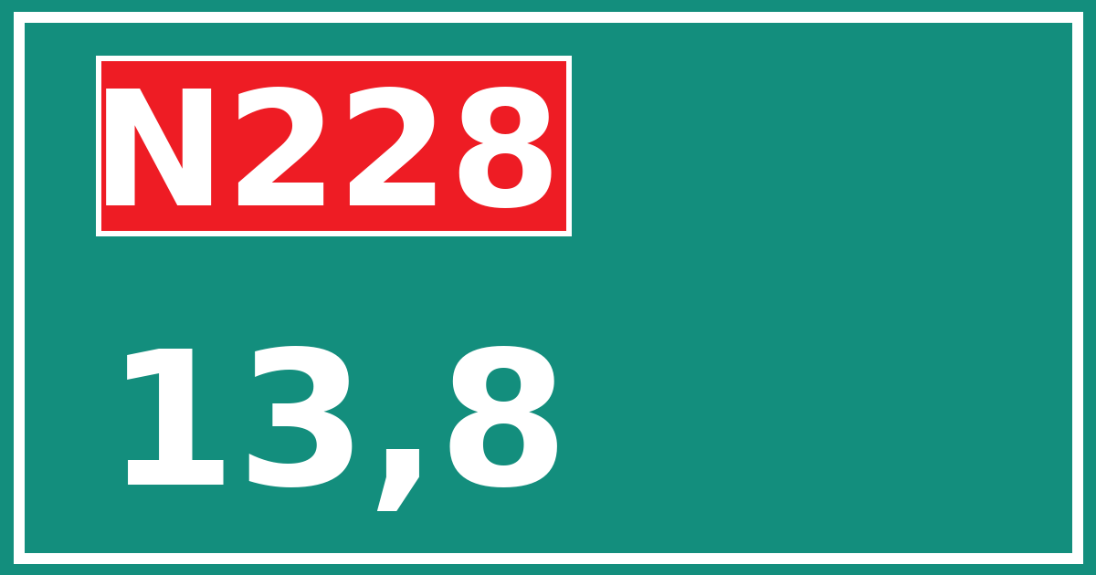 Hectometerbord N228 13,8