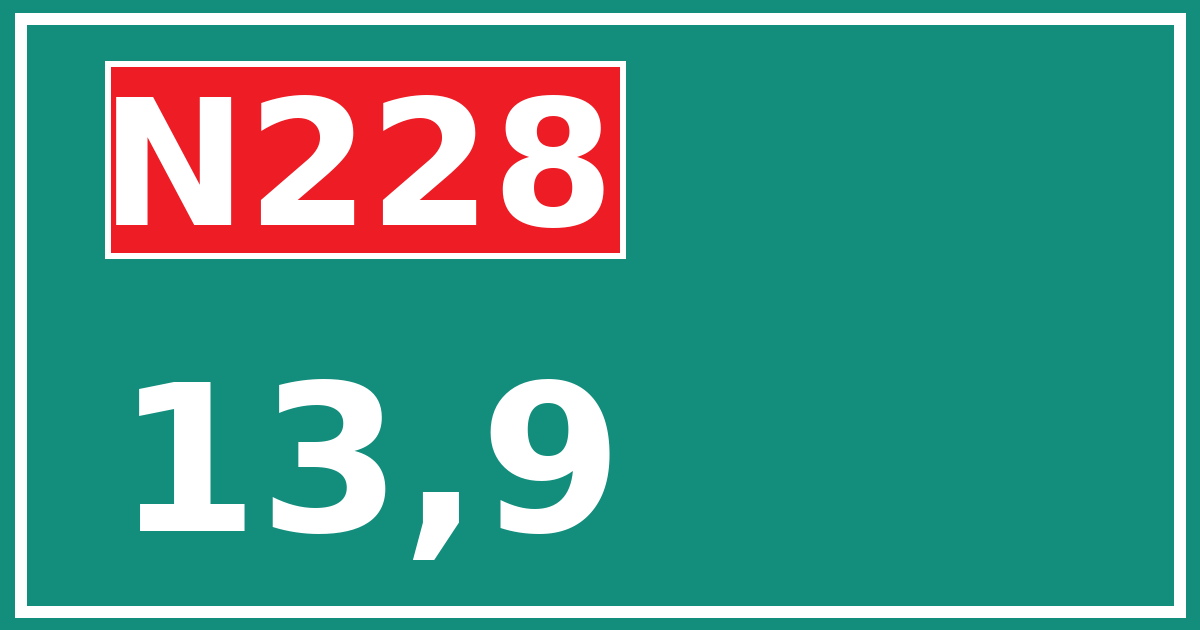 Hectometerbord N228 13,9
