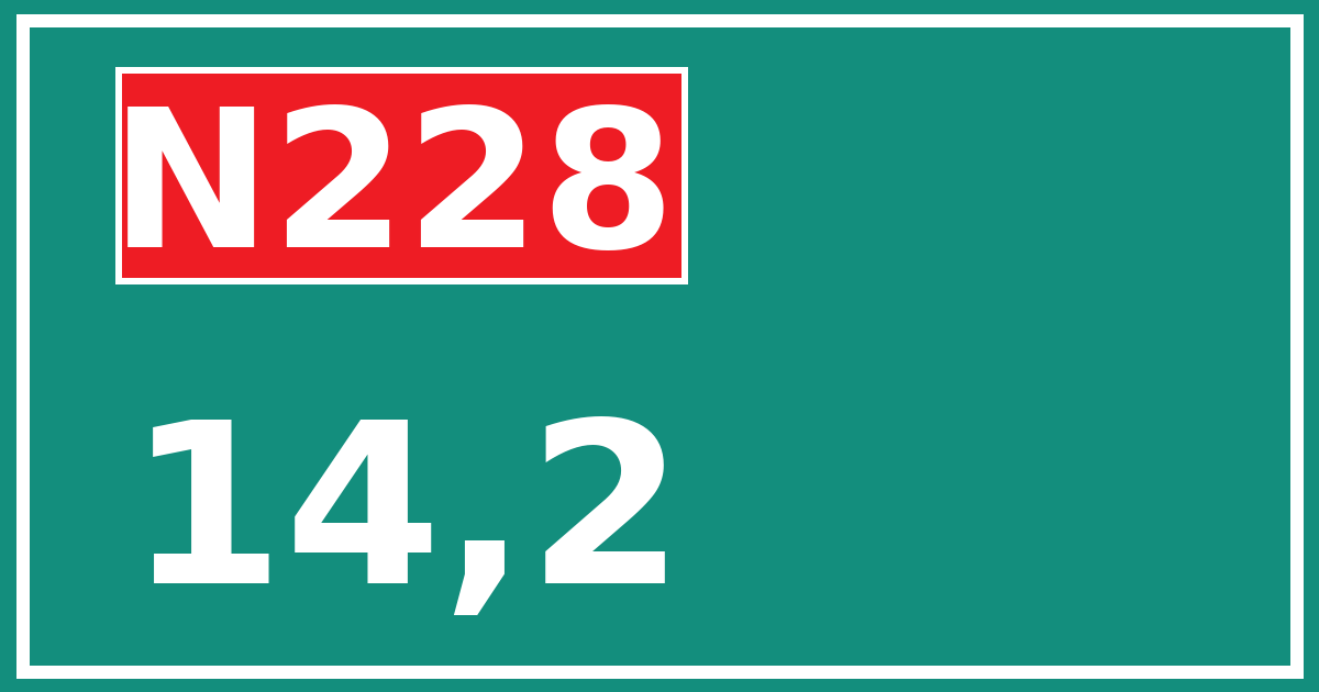 Hectometerbord N228 14,2