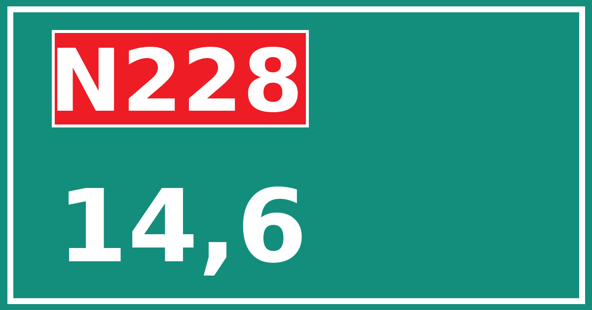 Hectometerbord N228 14,6