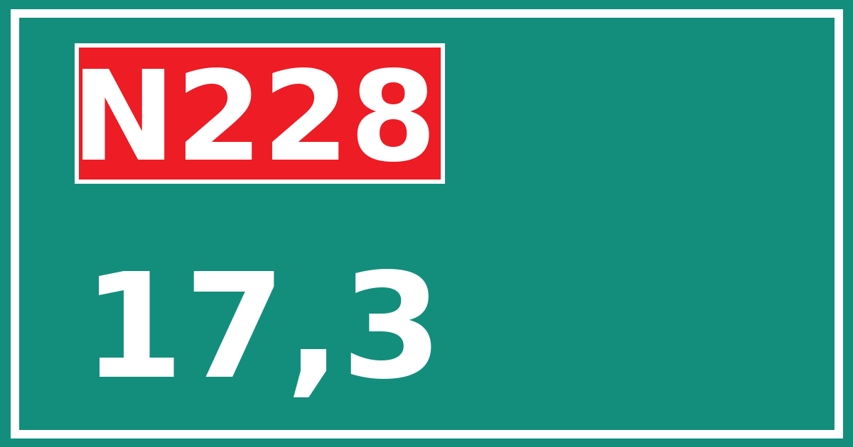Hectometerbord N228 17,3