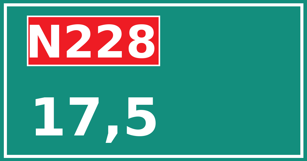 Hectometerbord N228 17,5